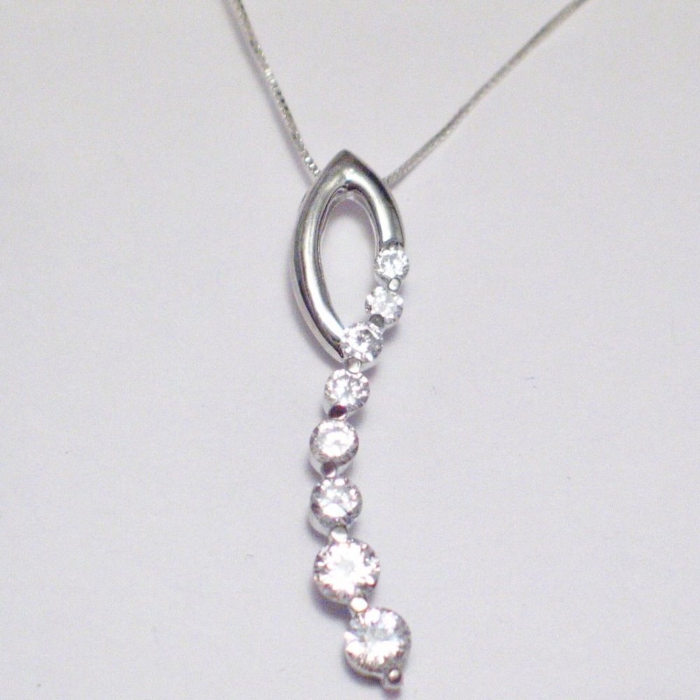 Cz Chain Necklace Sterling Silver Womens Jewelry